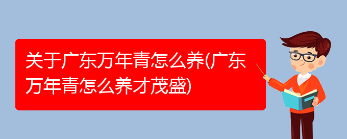 关于广东万年青怎么养(广东万年青怎么养才茂盛)