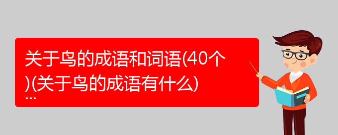 关于鸟的成语和词语(40个)(关于鸟的成语有什么)