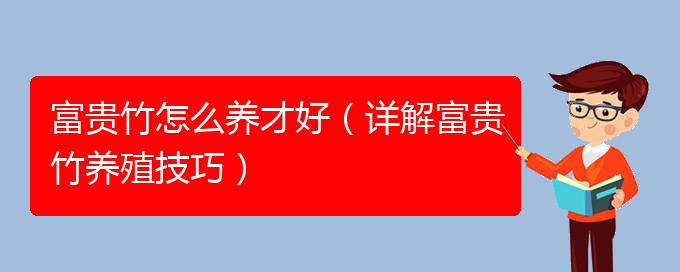 富贵竹怎么养才好（详解富贵竹养殖技巧）